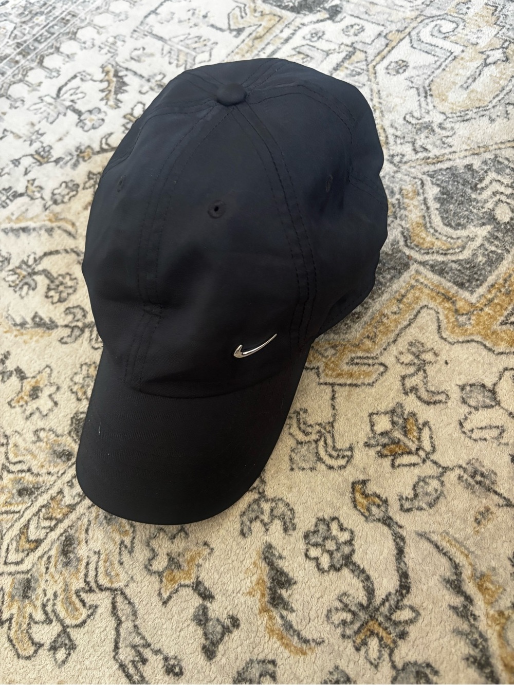Nike Black Baseball Cap with Silver Swoosh